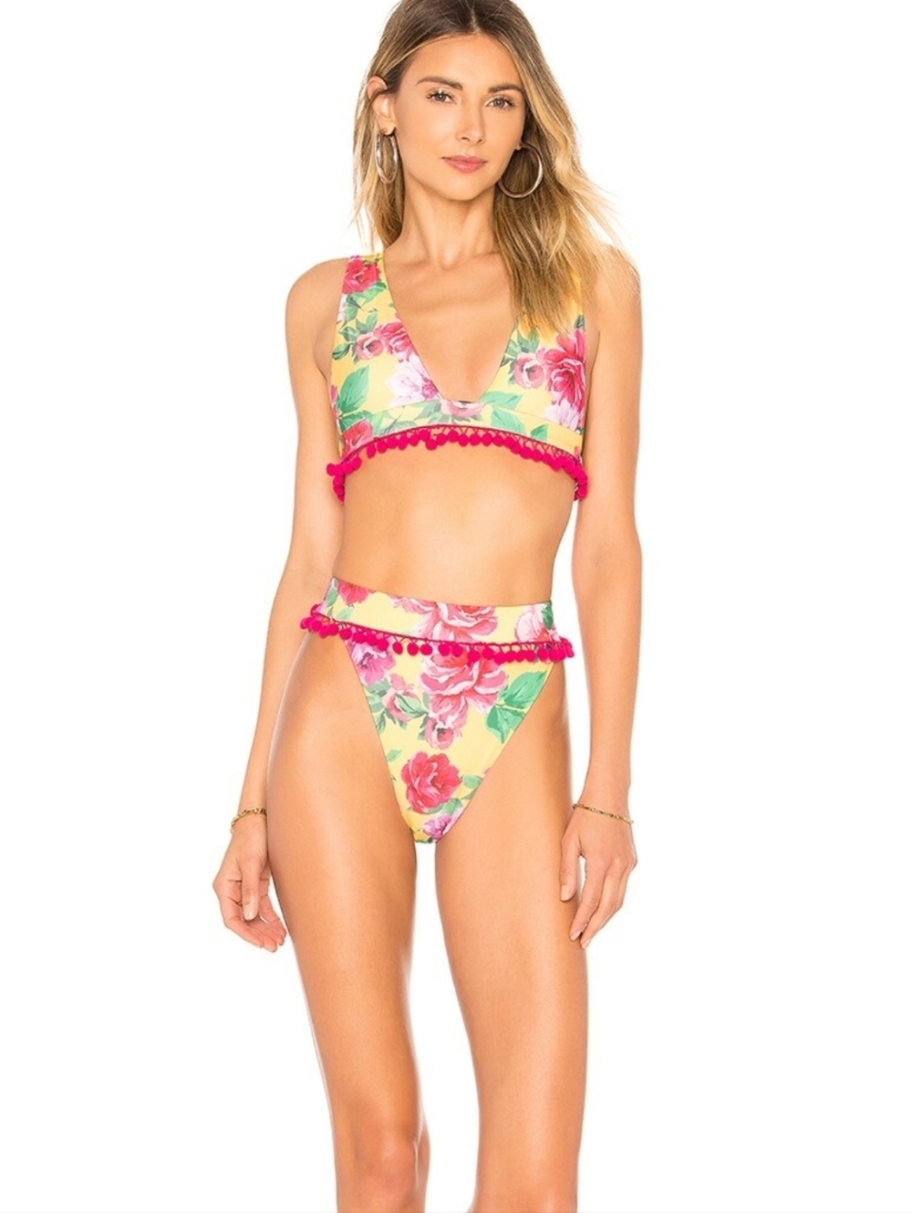 Lovers and Friends Fiesta Bikini Top and Bottom sz Large Festive Floral